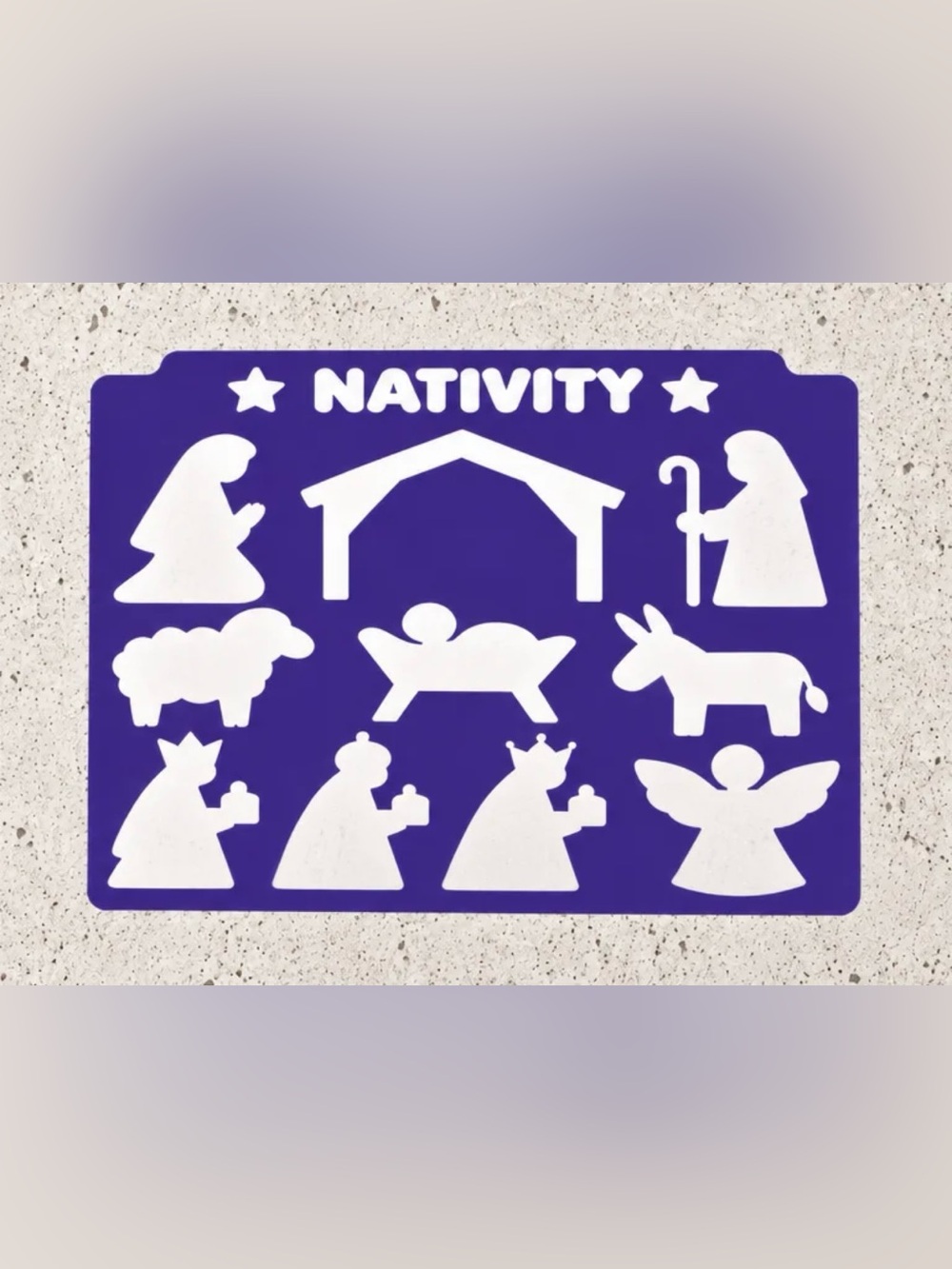 Purple Nativity Holiday Wall Decal - Seasonal Nativity Scene